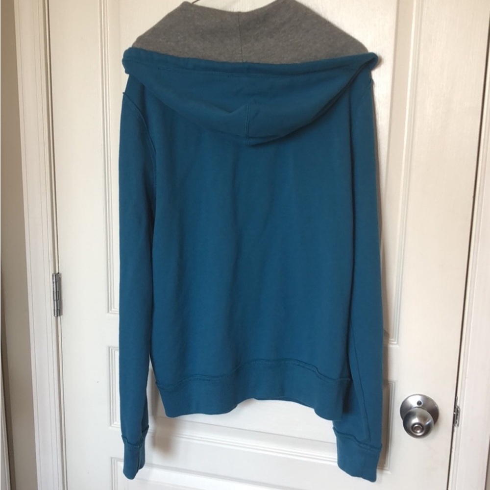 Aeropostale Zipper Hoodie Sweatshirt Cerulean Blue White Gray Jacket Coat Gift M - Picture 7 of 16